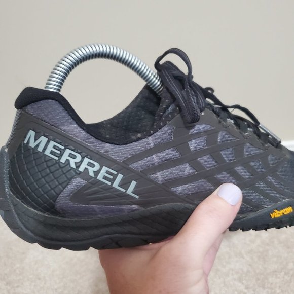 MERRELL / 7.5 / Men's Trail Glove 4 Barefoot Trail Running Shoes Black Grey - Picture 3 of 12